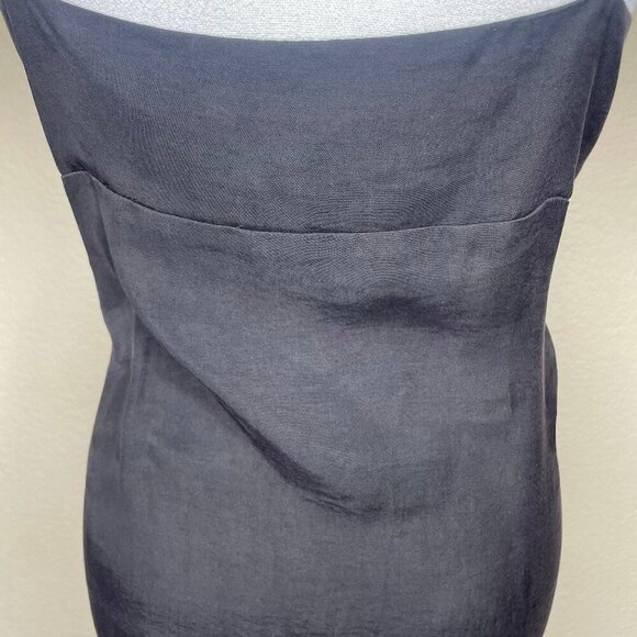 Zara Women's Black Draped Sleeveless Adjustable Strap Midi Dress Sz Medium - Picture 8 of 13